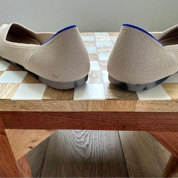 Rothy’s The Point Flats Women’s 8 Ecru Beige Machine Washable Eco Knit Shoes EUC - Picture 7 of 13
